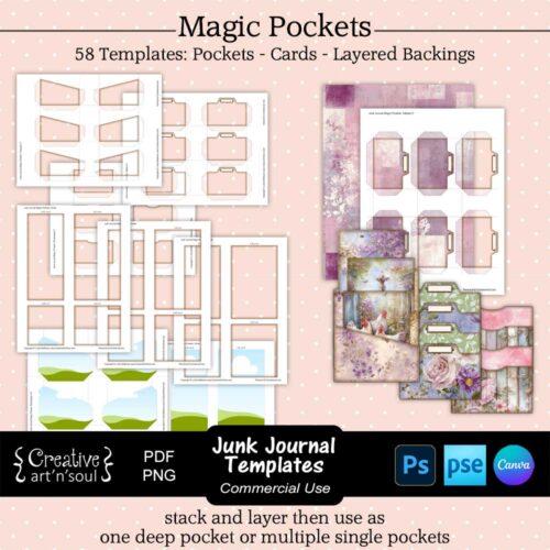 Junk Journal Pocket Templates