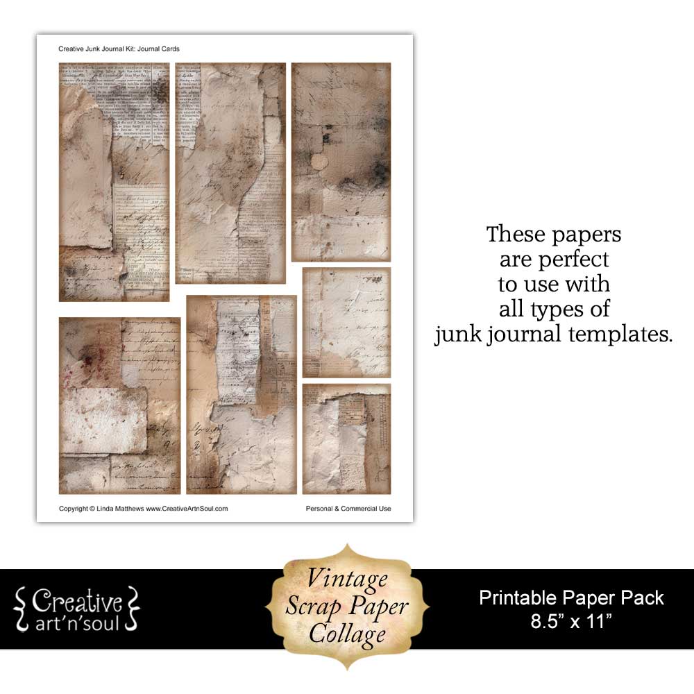 Printable Junk Journal Papers Printable Junk Journal Papers