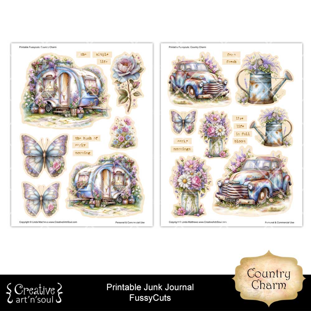 Printable Junk Journal Fussycuts and Stickers Printable Junk Journal Fussycuts and Stickers