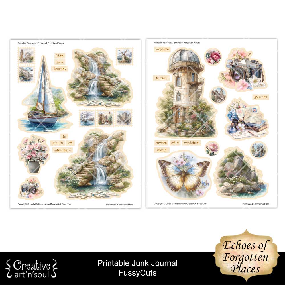 Printable Junk Journal Fussycuts and Stickers Printable Junk Journal Fussycuts and Stickers