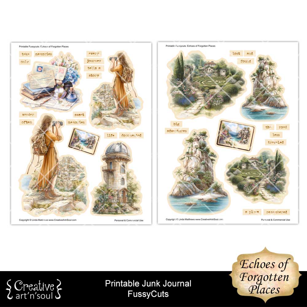 Printable Junk Journal Fussycuts and Stickers Printable Junk Journal Fussycuts and Stickers