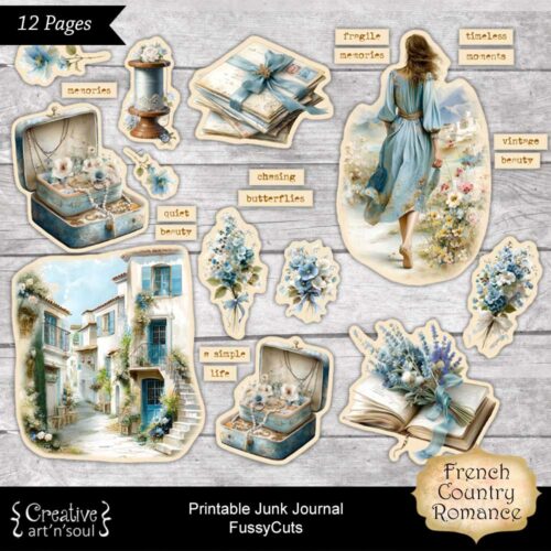 Printable Junk Journal Fussycuts and Stickers