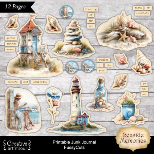Printable Junk Journal Fussycuts and Stickers