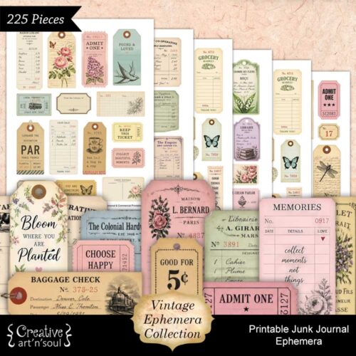 Printable Junk Journal Vintage Ephemera Collection