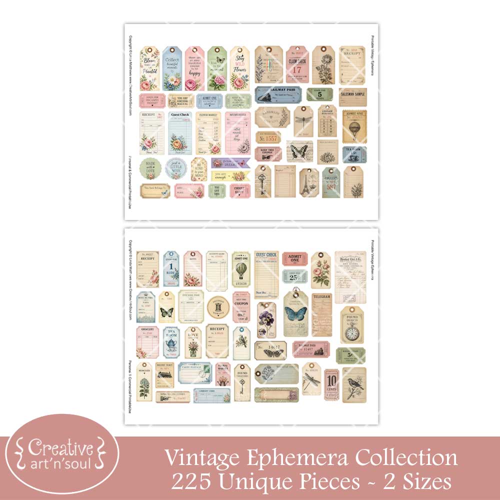 Printable Junk Journal Vintage Ephemera Collection Printable Junk Journal Vintage Ephemera Collection
