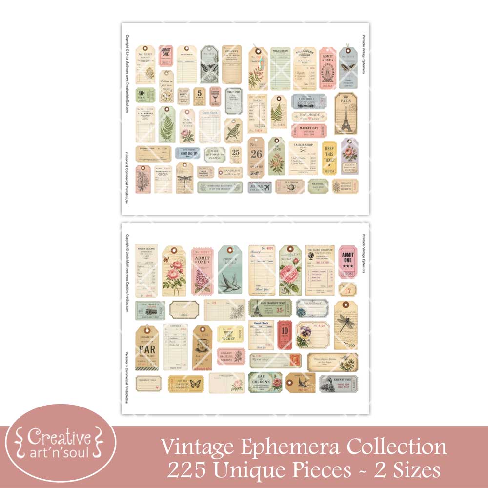 Printable Junk Journal Vintage Ephemera Collection Printable Junk Journal Vintage Ephemera Collection