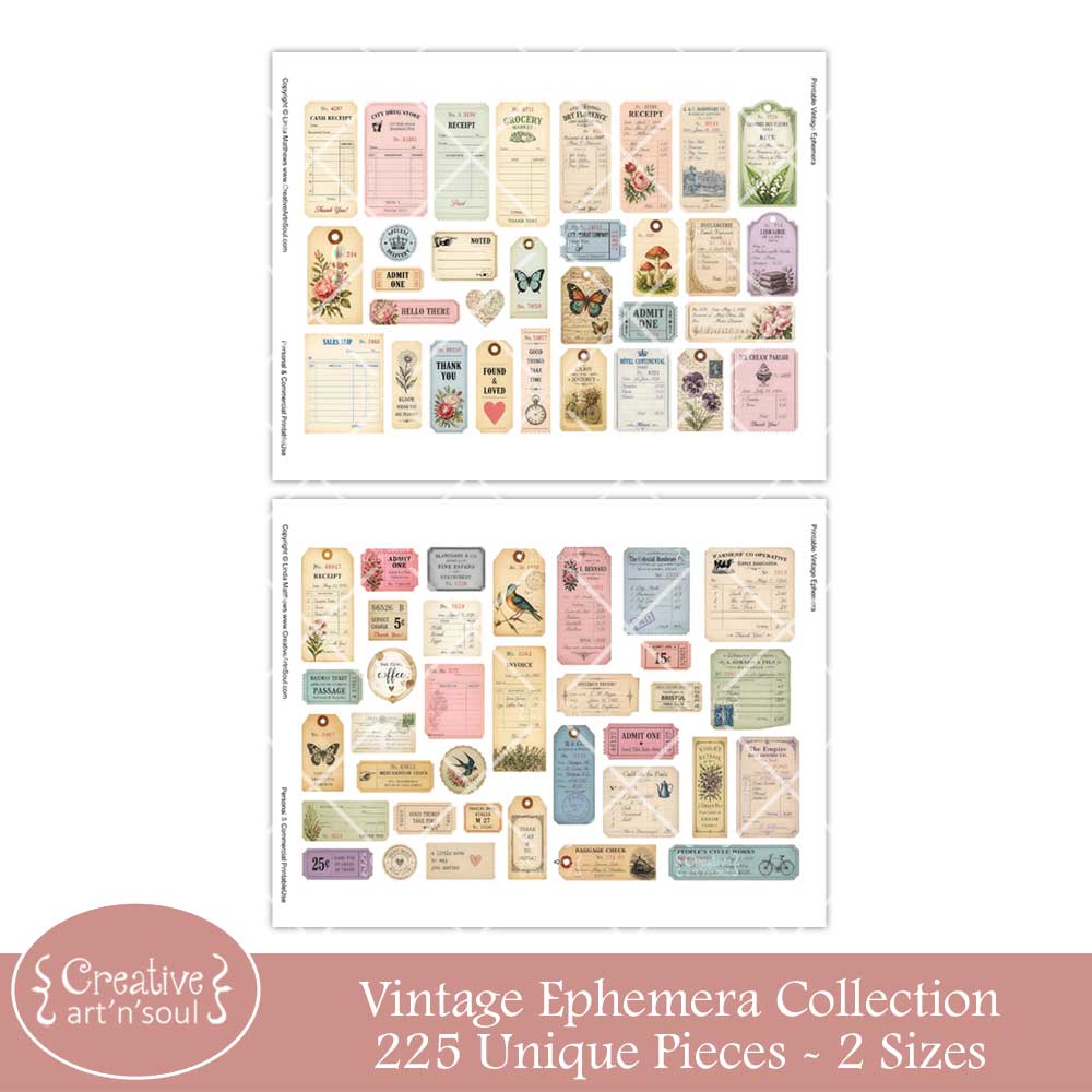 Printable Junk Journal Vintage Ephemera Collection Printable Junk Journal Vintage Ephemera Collection