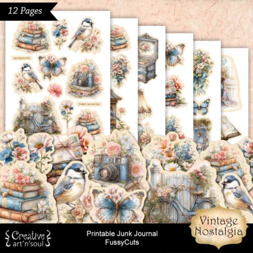 Printable Junk Journal Fussycuts and Stickers