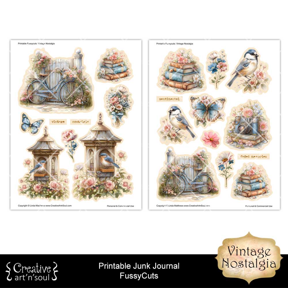 Printable Junk Journal Fussycuts and Stickers Printable Junk Journal Fussycuts and Stickers