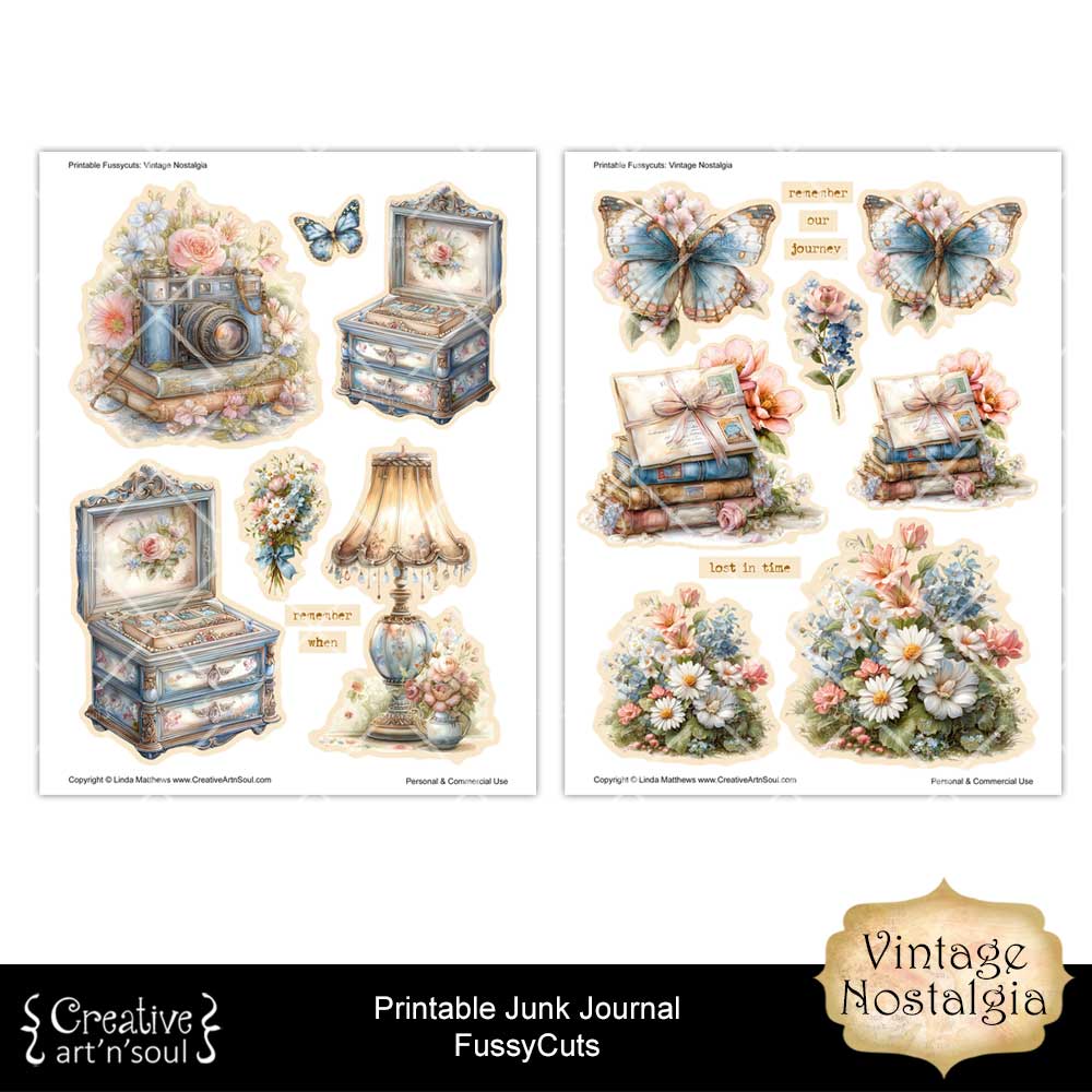 Printable Junk Journal Fussycuts and Stickers Printable Junk Journal Fussycuts and Stickers