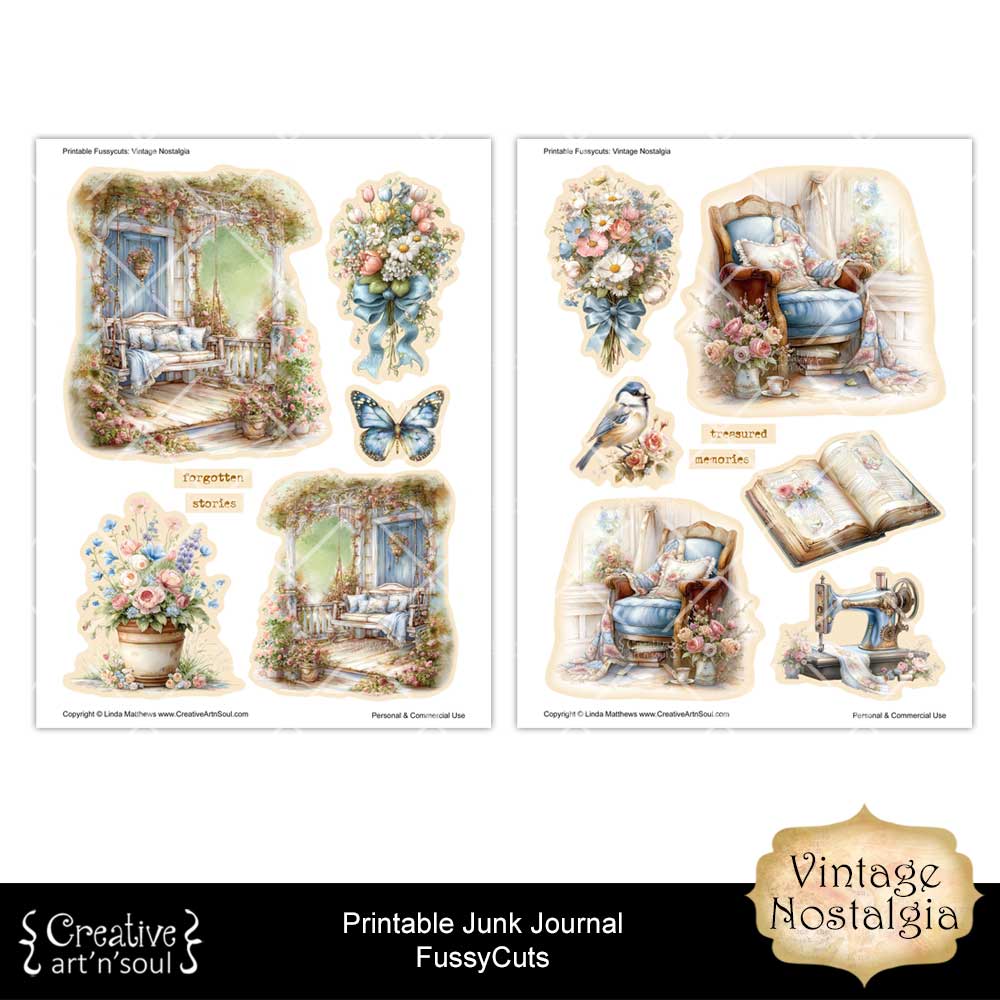 Printable Junk Journal Fussycuts and Stickers Printable Junk Journal Fussycuts and Stickers