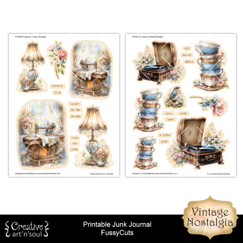 Printable Junk Journal Fussycuts and Stickers Printable Junk Journal Fussycuts and Stickers