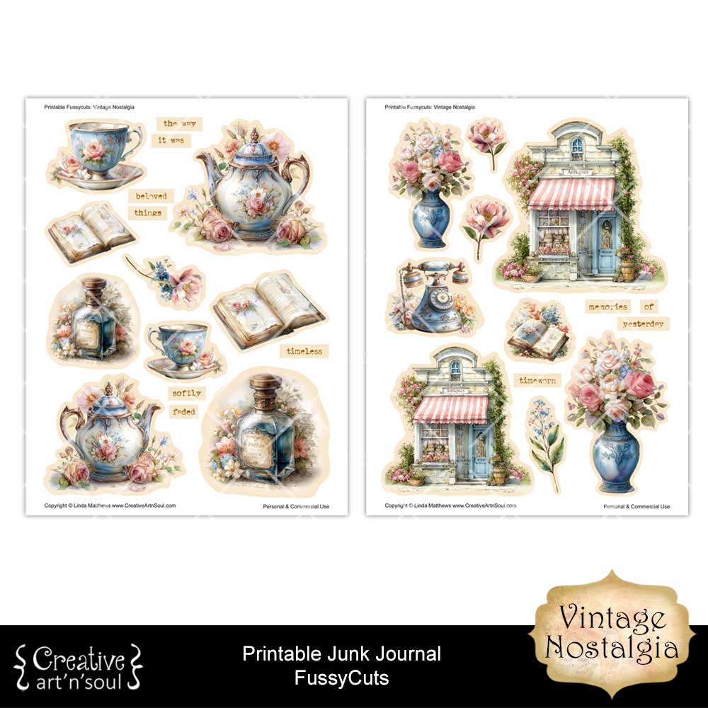 Printable Junk Journal Fussycuts and Stickers Printable Junk Journal Fussycuts and Stickers