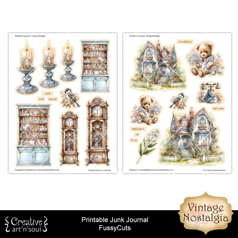 Printable Junk Journal Fussycuts and Stickers Printable Junk Journal Fussycuts and Stickers