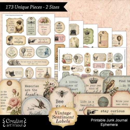 Printable Junk Journal Vintage Ephemera Collection