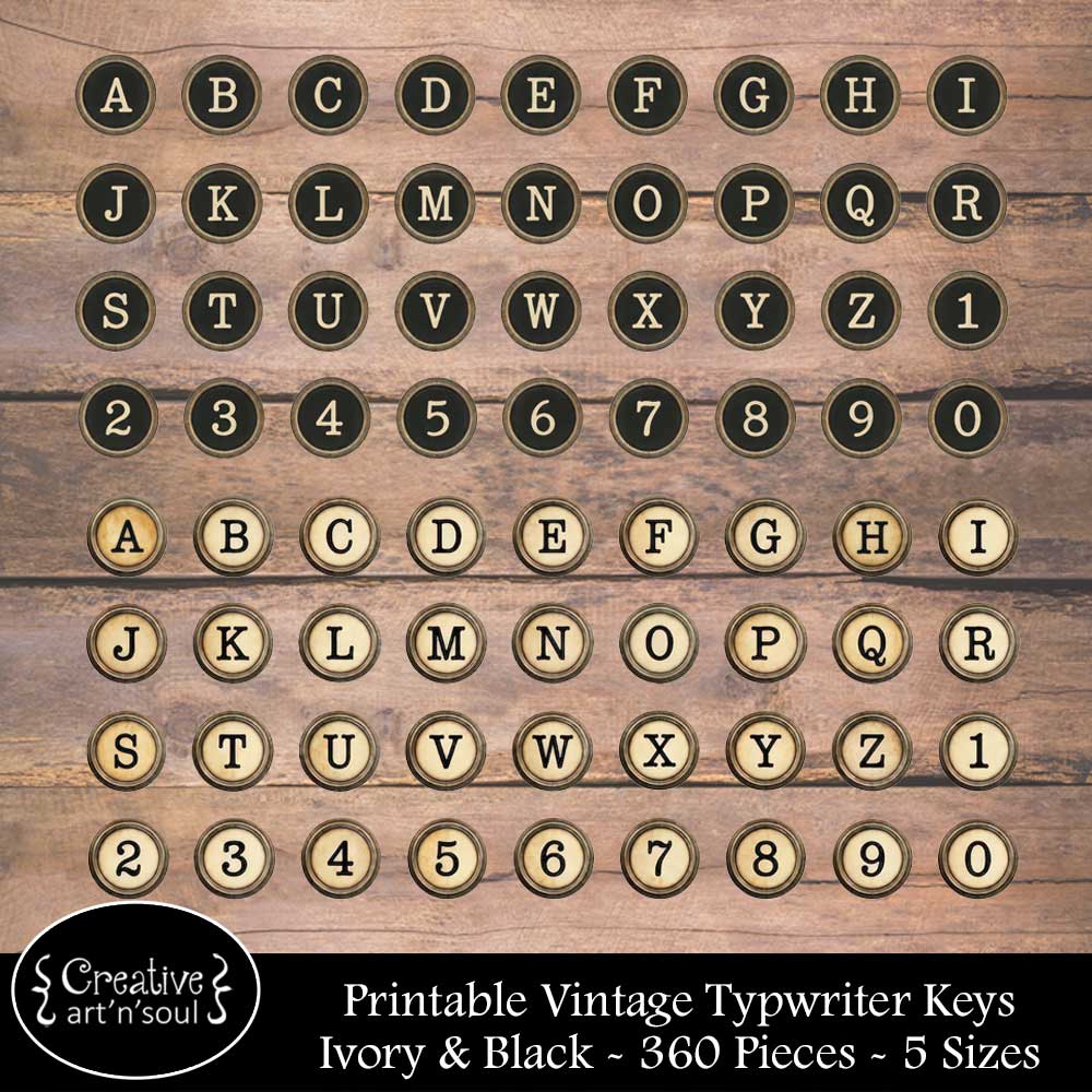Printable Junk Journal Vintage Typewriter Letters & Numbers Printable Junk Journal Vintage Typewriter Letters & Numbers