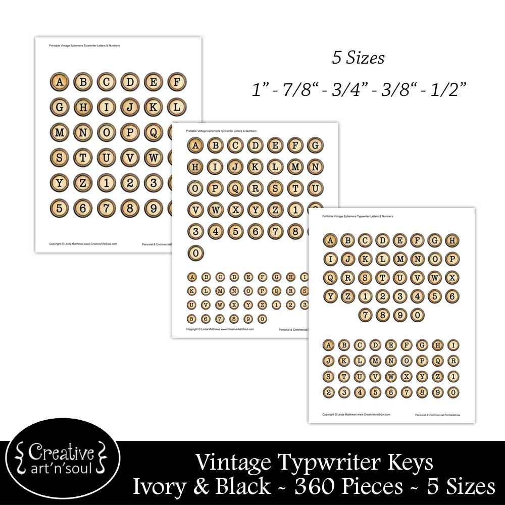 Printable Junk Journal Vintage Typewriter Letters & Numbers Printable Junk Journal Vintage Typewriter Letters & Numbers