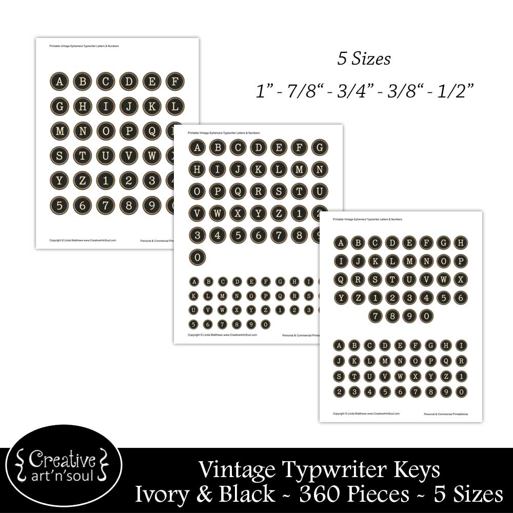 Printable Junk Journal Vintage Typewriter Letters & Numbers Printable Junk Journal Vintage Typewriter Letters & Numbers