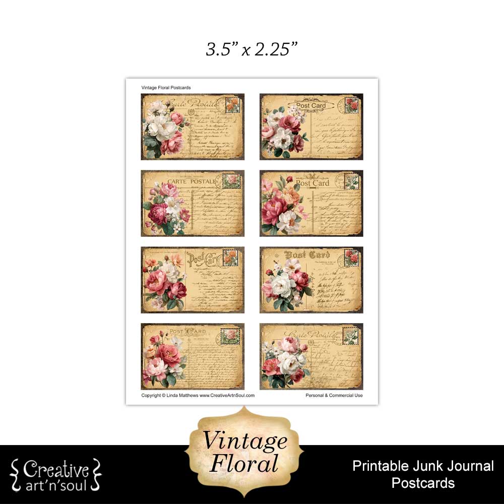 Printable Junk Journal Postcards Printable Junk Journal Postcards