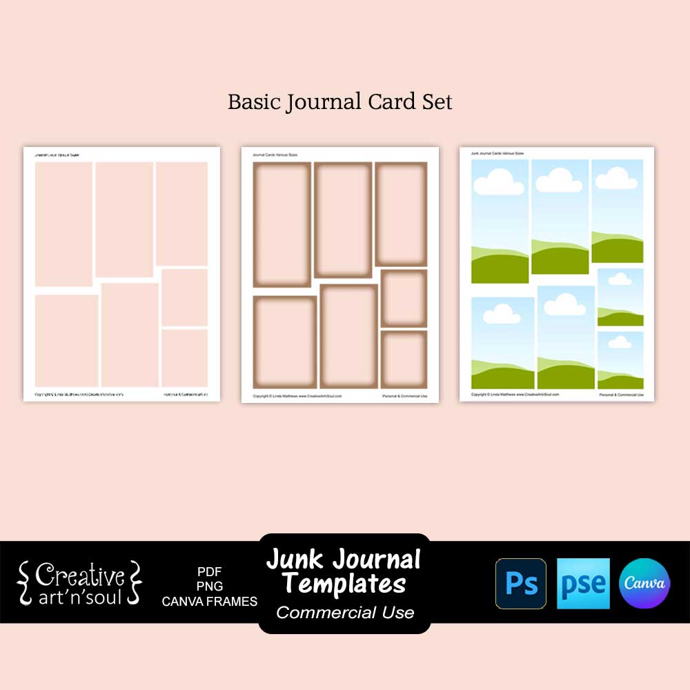 Printable Junk Journal Card Templates Bundle Printable Junk Journal Card Templates Bundle
