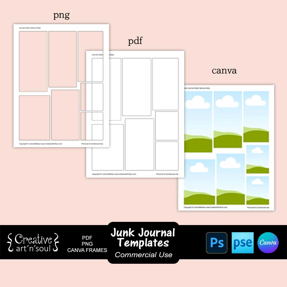 Printable Junk Journal Card Templates Bundle Printable Junk Journal Card Templates Bundle