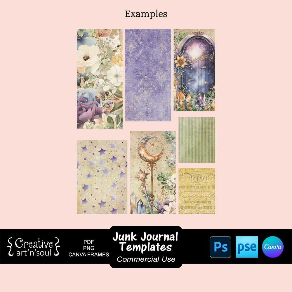 Printable Junk Journal Card Templates Bundle Printable Junk Journal Card Templates Bundle