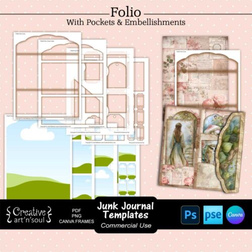 Printable Junk Journal Folio Template