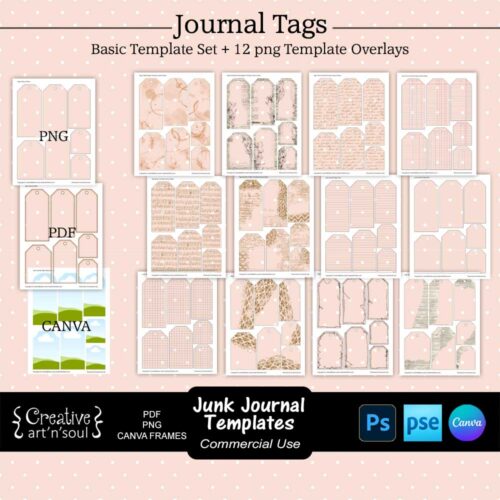 Printable Junk Journal Tag Templates Bundle