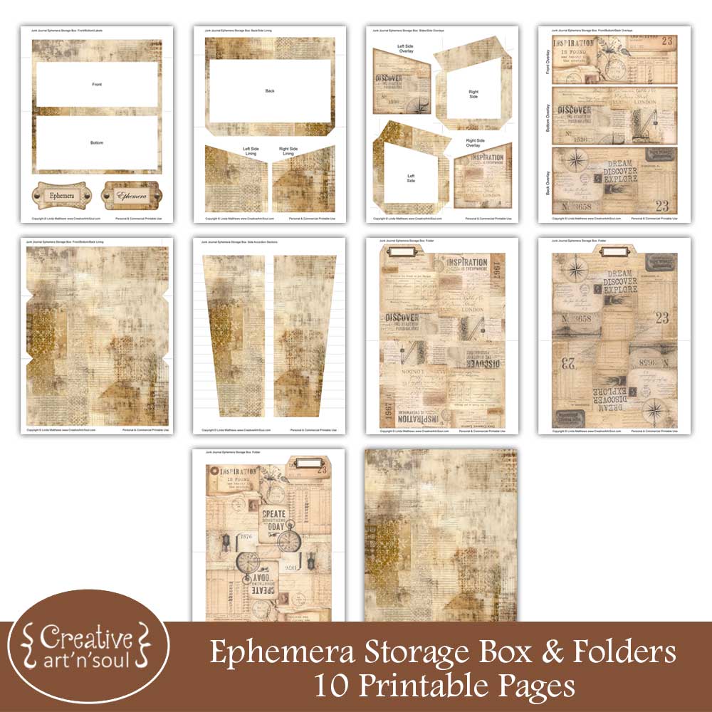 Printable Ephemera Storage Box, The Enchanted Journal Printable Ephemera Storage Box, The Enchanted Journal