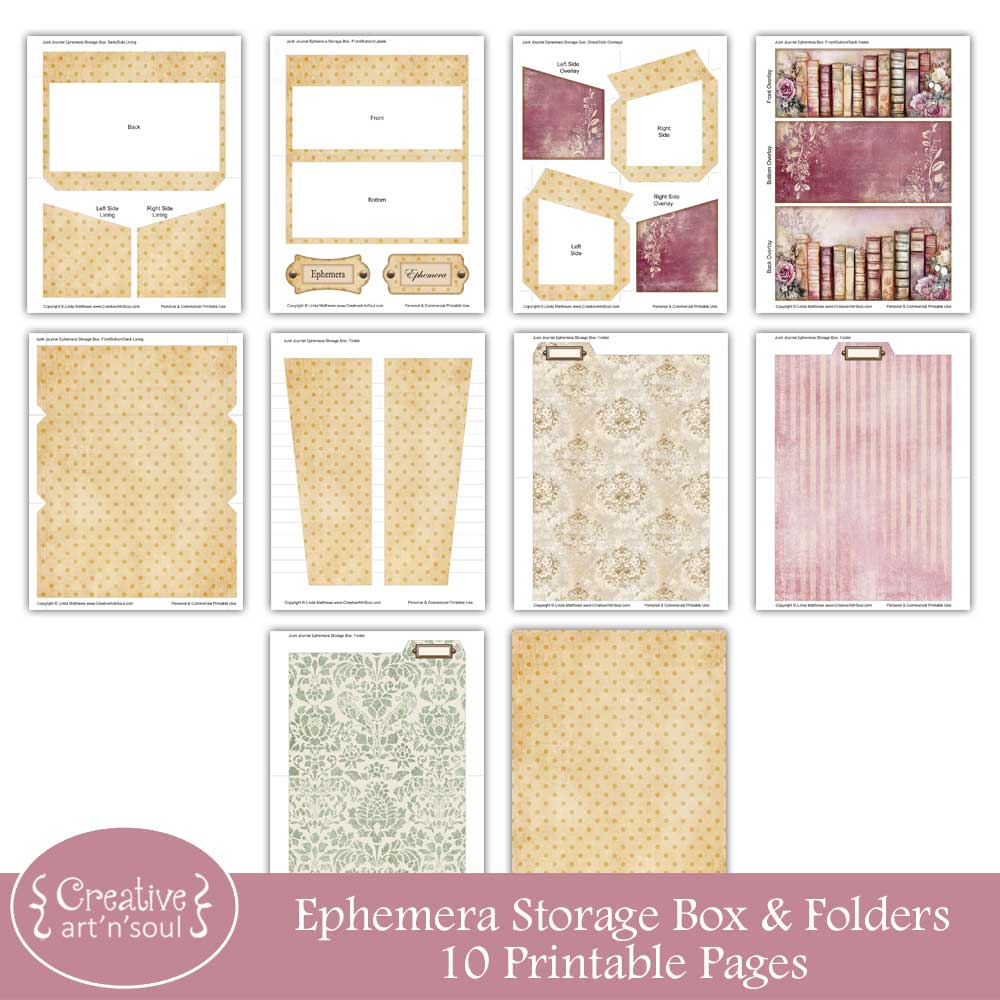 Printable Ephemera Storage Box, The Enchanted Journal Printable Ephemera Storage Box, The Enchanted Journal