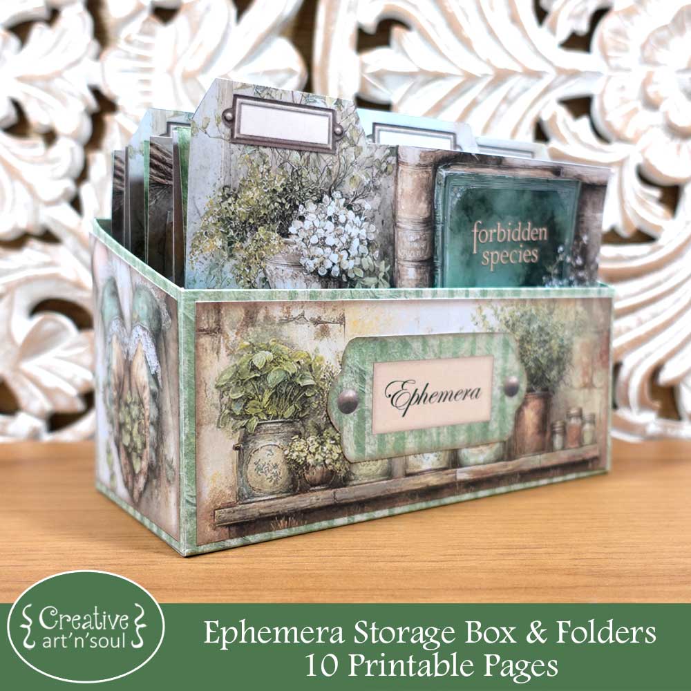 Printable Ephemera Storage Box, The Victorian Herbarium Printable Ephemera Storage Box, The Victorian Herbarium