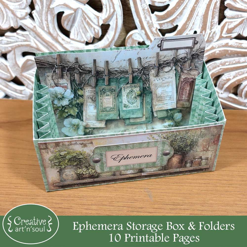 Printable Ephemera Storage Box, The Victorian Herbarium Printable Ephemera Storage Box, The Victorian Herbarium