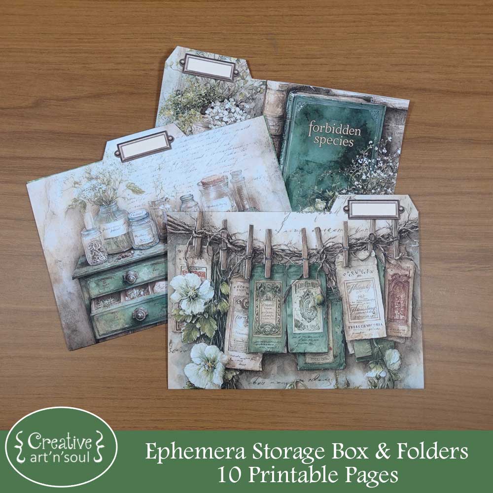 Printable Ephemera Storage Box, The Victorian Herbarium Printable Ephemera Storage Box, The Victorian Herbarium