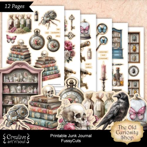 Printable Junk Journal Fussycuts and Stickers