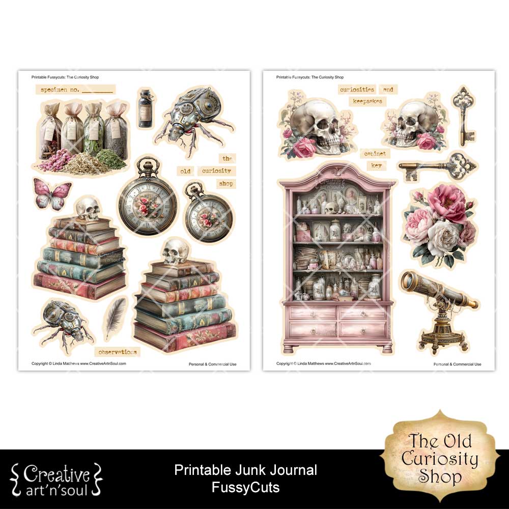 Printable Junk Journal Fussycuts and Stickers Printable Junk Journal Fussycuts and Stickers