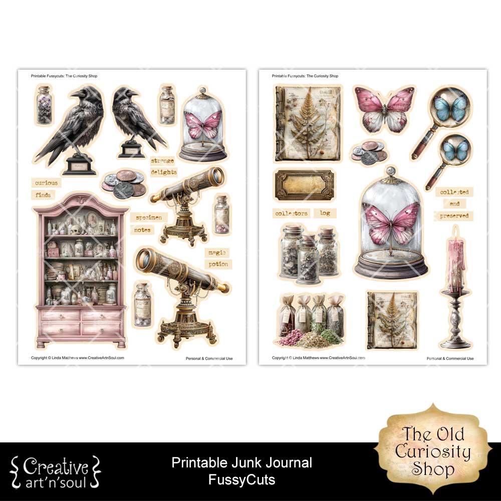 Printable Junk Journal Fussycuts and Stickers Printable Junk Journal Fussycuts and Stickers