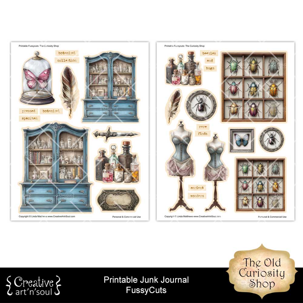 Printable Junk Journal Fussycuts and Stickers Printable Junk Journal Fussycuts and Stickers