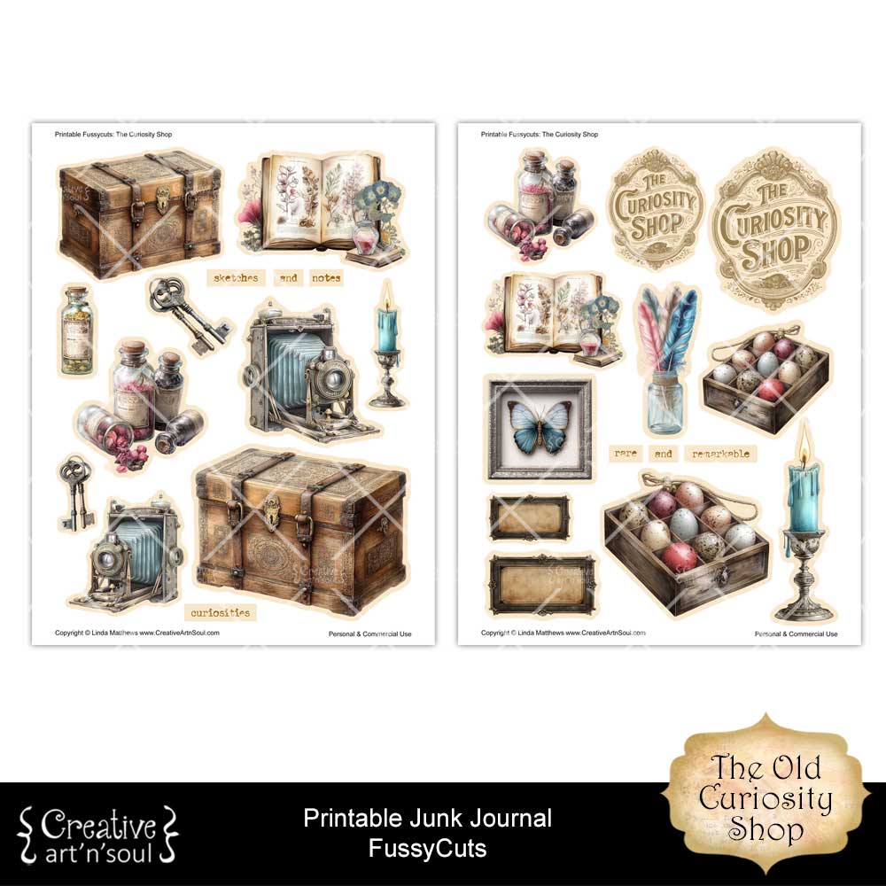 Printable Junk Journal Fussycuts and Stickers Printable Junk Journal Fussycuts and Stickers