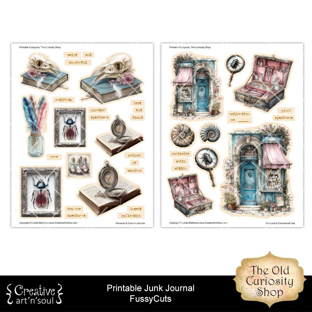 Printable Junk Journal Fussycuts and Stickers Printable Junk Journal Fussycuts and Stickers