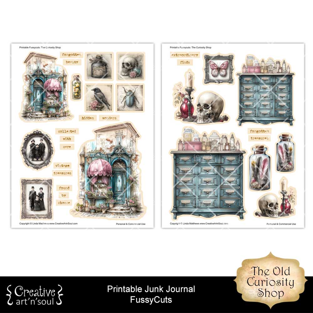 Printable Junk Journal Fussycuts and Stickers Printable Junk Journal Fussycuts and Stickers
