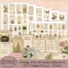 Printable Junk Journal Vintage Flora & Fauna Ephemera Collection