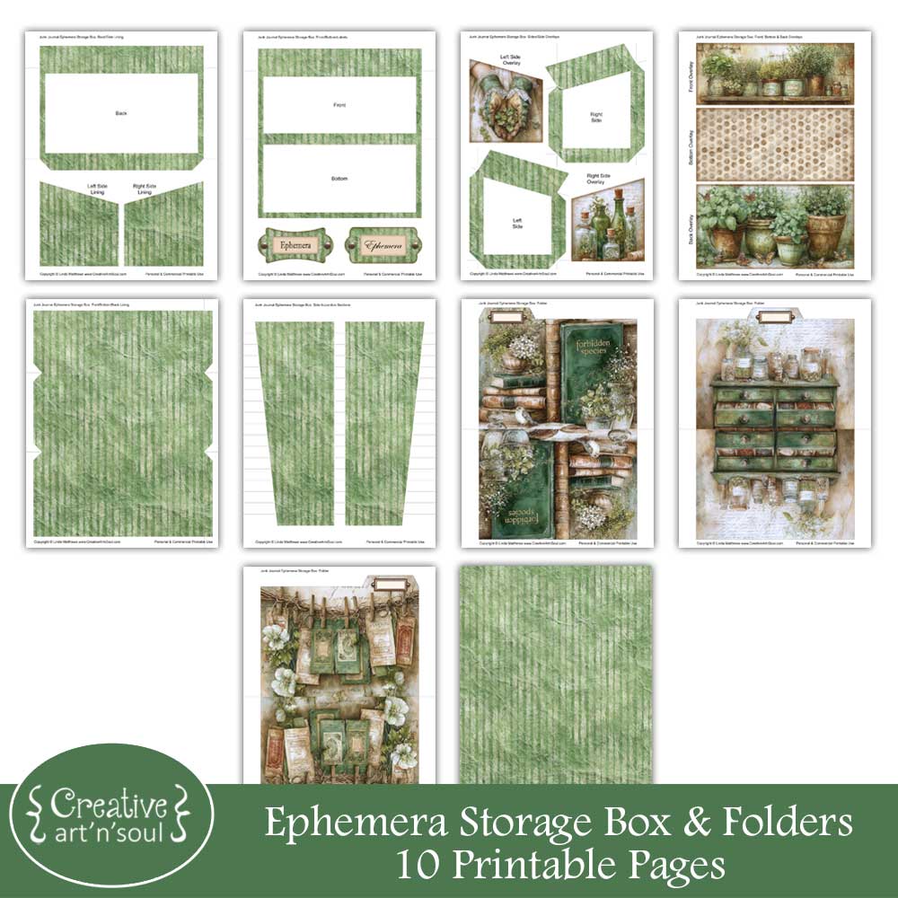 Printable Ephemera Storage Box, The Victorian Herbarium Printable Ephemera Storage Box, The Victorian Herbarium