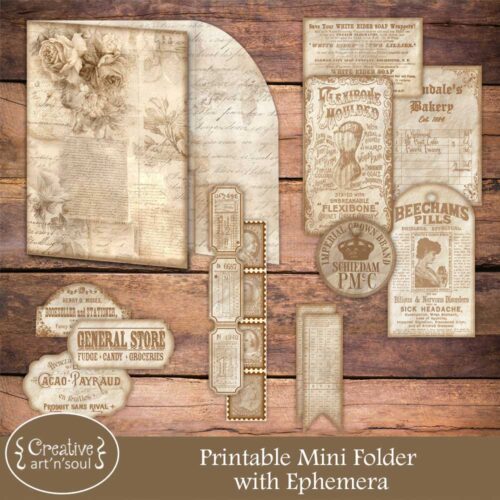 Printable Junk Journal Folio and Ephemera