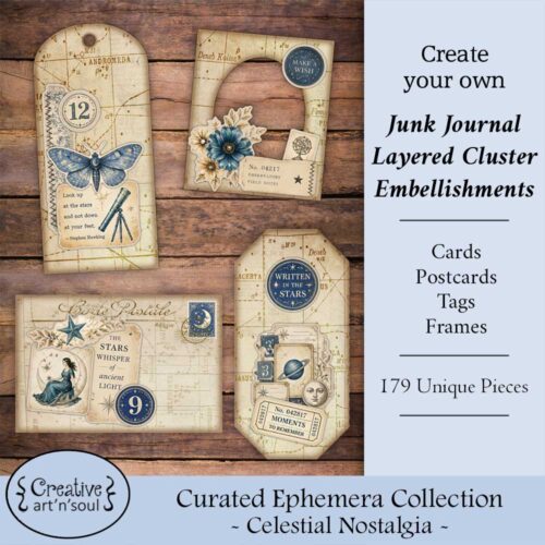 Printable Junk Journal Cluster Embellishments