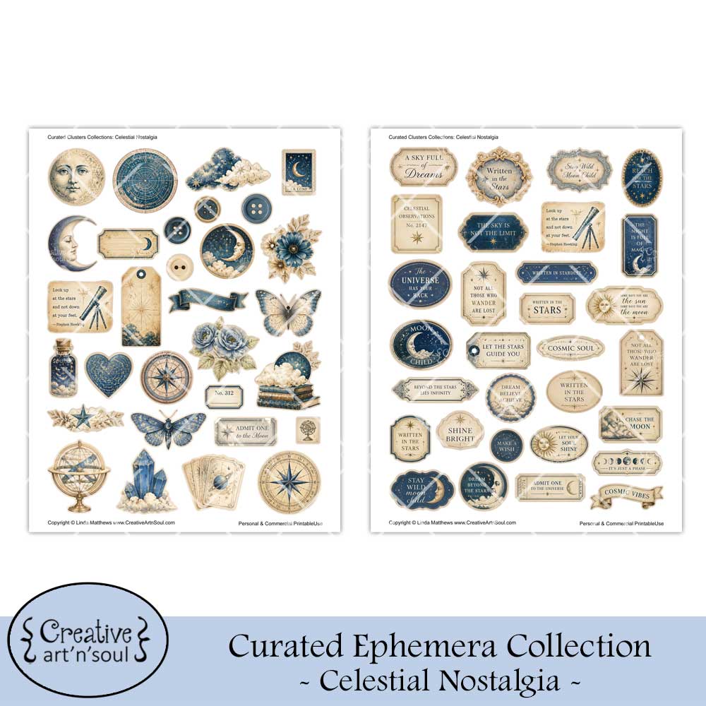 Printable Junk Journal Cluster Embellishments Printable Junk Journal Cluster Embellishments