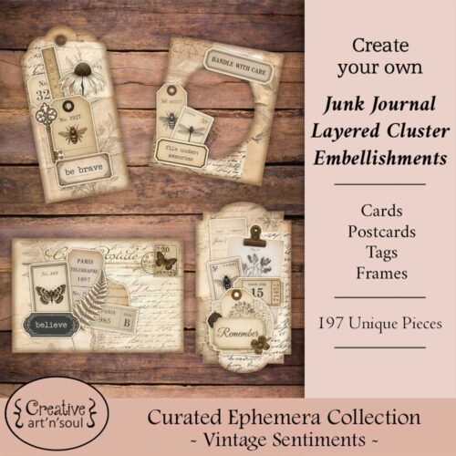 Printable Junk Journal Cluster Embellishments