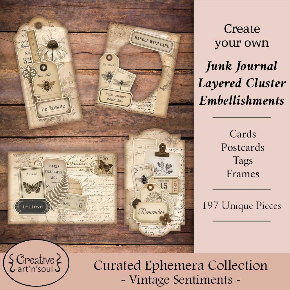 Printable Junk Journal Cluster Embellishments Printable Junk Journal Cluster Embellishments