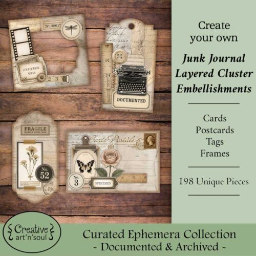 Printable Junk Journal Cluster Embellishments