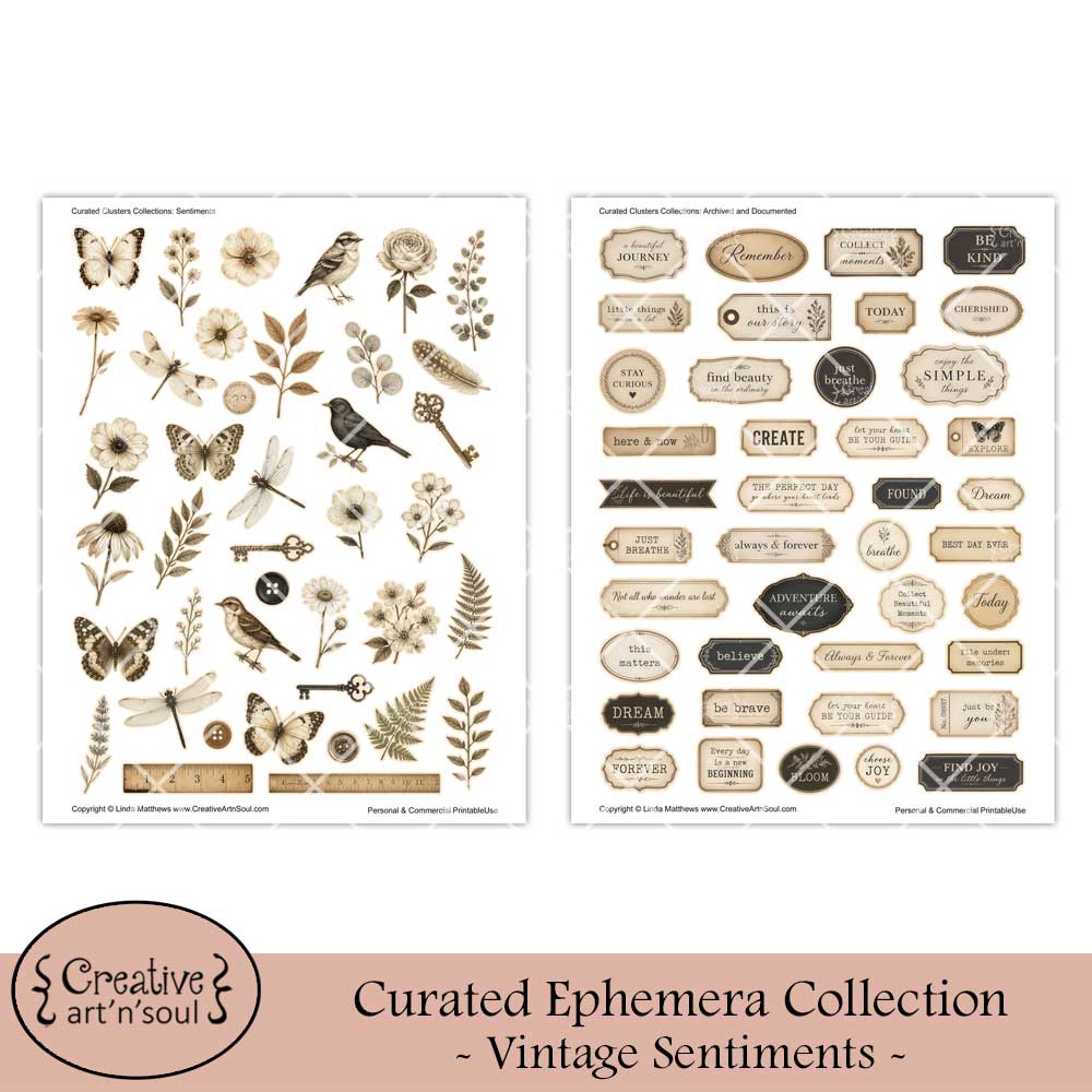 Printable Junk Journal Cluster Embellishments Printable Junk Journal Cluster Embellishments