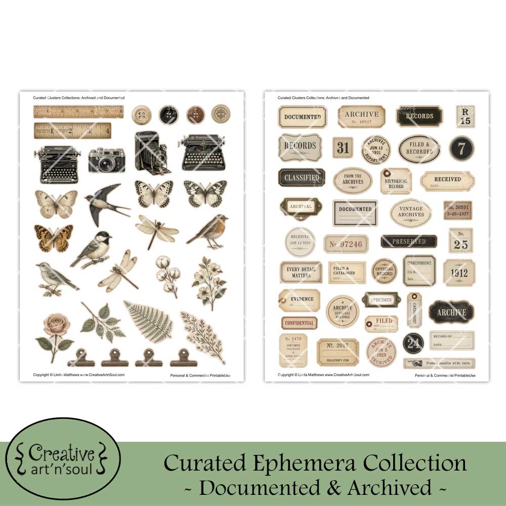 Printable Junk Journal Cluster Embellishments Printable Junk Journal Cluster Embellishments